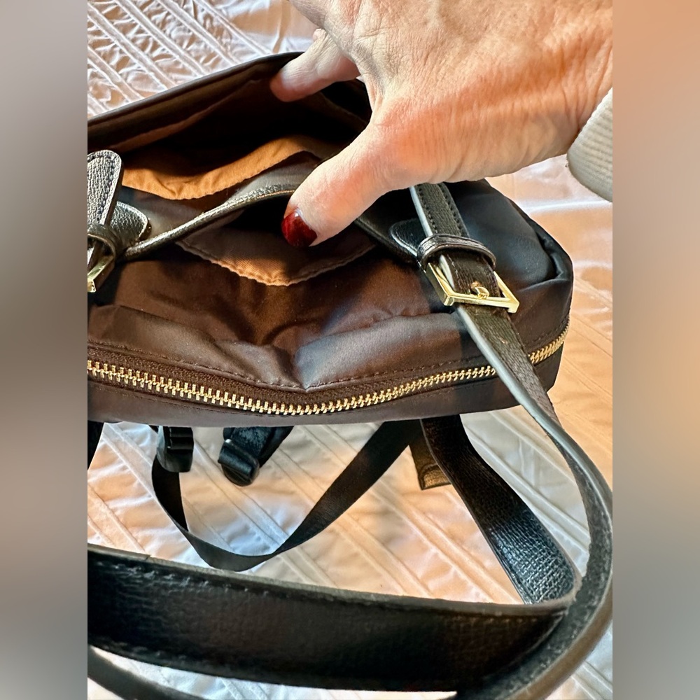 Tutilo New York Black Vegan Backpack Bag Purse School Diaper Bag. Pre-owned. - Picture 10 of 14